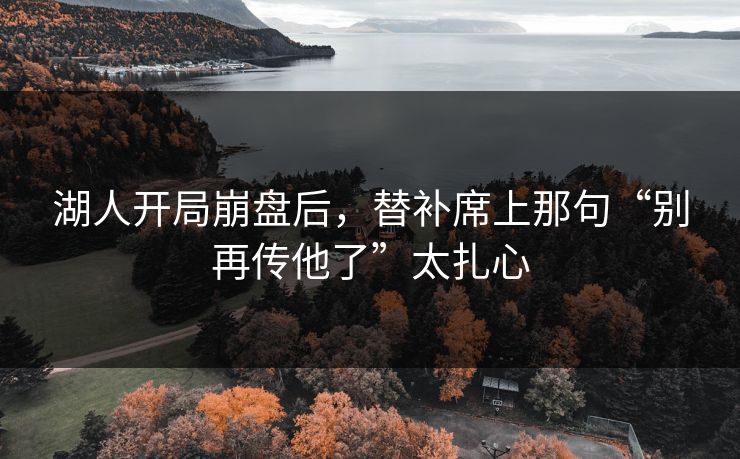 湖人开局崩盘后，替补席上那句“别再传他了”太扎心